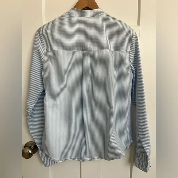 Boden Blue White Stripe Lace Blouse Women US 6 100% Cotton Cottagecore Top Boho - Picture 5 of 10